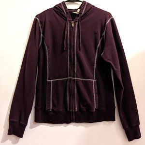 Caribbean Joe Ladies Large Purple Zip Up Hoodie